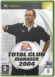 Box cover for Total Club Manager 2004 on the Microsoft Xbox.