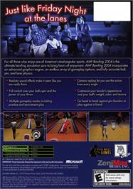 Box back cover for AMF Bowling 2004 on the Microsoft Xbox.