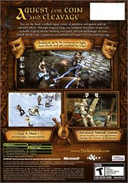 Box back cover for Bard's Tale, The on the Microsoft Xbox.