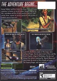 Box back cover for Broken Sword - The Sleeping Dragon on the Microsoft Xbox.