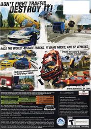 Box back cover for Burnout 3: Takedown on the Microsoft Xbox.
