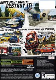 Box back cover for Burnout 3 - Takedown on the Microsoft Xbox.