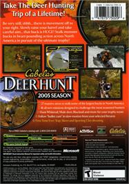 Box back cover for Cabela's Deer Hunt: 2005 Season on the Microsoft Xbox.