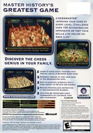Box back cover for Chessmaster on the Microsoft Xbox.