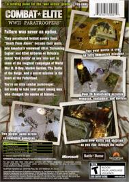 Box back cover for Combat Elite - WWII Paratroopers on the Microsoft Xbox.