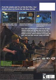Box back cover for Conflict: Desert Storm II: Back to Baghdad on the Microsoft Xbox.