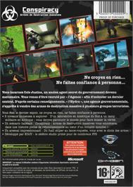 Box back cover for Conspiracy - Weapons Of Mass Destruction on the Microsoft Xbox.