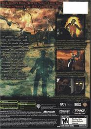 Box back cover for Constantine on the Microsoft Xbox.