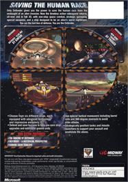 Box back cover for Defender - For All Mankind on the Microsoft Xbox.