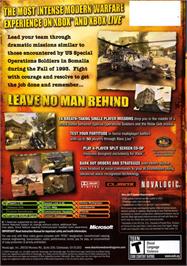 Box back cover for Delta Force - Black Hawk Down on the Microsoft Xbox.
