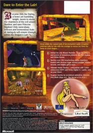 Box back cover for Dragon's Lair 3D: Return to the Lair on the Microsoft Xbox.