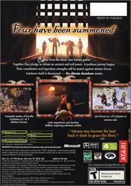 Box back cover for Dungeons And Dragons - Heroes on the Microsoft Xbox.