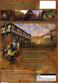 Box back cover for Elder Scrolls 3, The - Morrowind on the Microsoft Xbox.