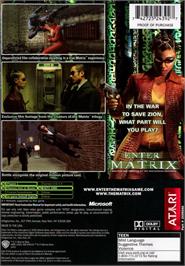 Box back cover for Enter The Matrix on the Microsoft Xbox.