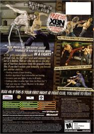 Box back cover for Fight Club on the Microsoft Xbox.