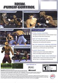 Box back cover for Fight Night 2004 on the Microsoft Xbox.