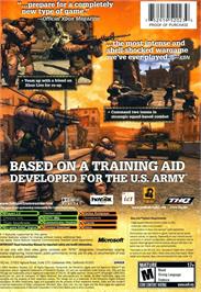 Box back cover for Full Spectrum Warrior: Ten Hammers on the Microsoft Xbox.