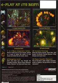 Box back cover for Gauntlet - Dark Legacy on the Microsoft Xbox.