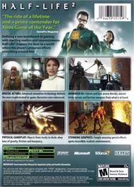 Box back cover for Half-life 2 on the Microsoft Xbox.