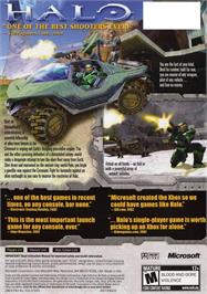 Box back cover for Halo - Combat Evolved on the Microsoft Xbox.