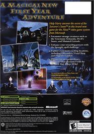 Box back cover for Harry Potter and the Sorcerer's Stone on the Microsoft Xbox.