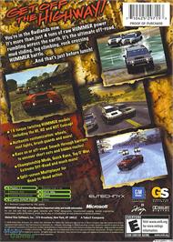 Box back cover for Hummer Badlands on the Microsoft Xbox.