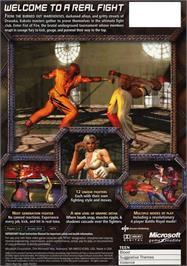 Box back cover for Kakuto Chojin: Back Alley Brutal on the Microsoft Xbox.