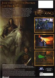 Box back cover for Lord Of The Rings, The - The Fellowship Of The Ring on the Microsoft Xbox.