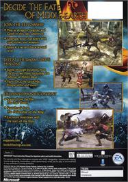 Box back cover for Lord Of The Rings, The - The Two Towers on the Microsoft Xbox.