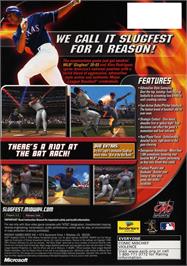 Box back cover for MLB SlugFest 20-03 on the Microsoft Xbox.