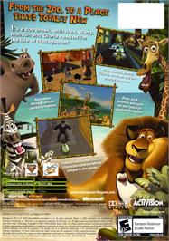 Box back cover for Madagascar on the Microsoft Xbox.