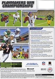 Box back cover for Madden Nfl 2004 on the Microsoft Xbox.
