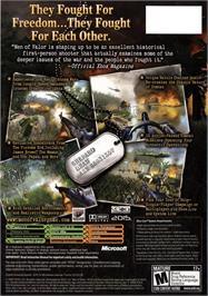 Box back cover for Men of Valor on the Microsoft Xbox.