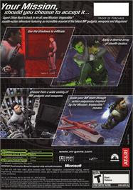 Box back cover for Mission Impossible: Operation Surma on the Microsoft Xbox.