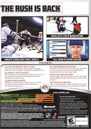 Box back cover for Nhl 06 on the Microsoft Xbox.