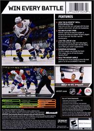 Box back cover for Nhl 07 on the Microsoft Xbox.