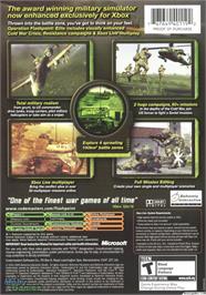 Box back cover for Operation Flashpoint: Elite on the Microsoft Xbox.