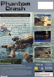 Box back cover for Phantom Crash on the Microsoft Xbox.