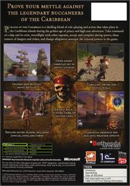 Box back cover for Pirates of the Caribbean on the Microsoft Xbox.