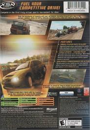 Box back cover for Rallisport Challenge 2 on the Microsoft Xbox.