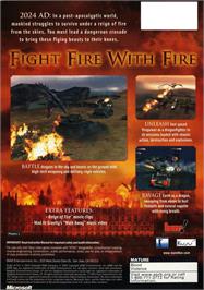 Box back cover for Reign of Fire on the Microsoft Xbox.