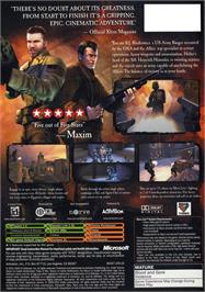 Box back cover for Return To Castle Wolfenstein - Tides Of War on the Microsoft Xbox.