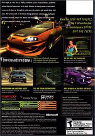 Box back cover for SRS: Street Racing Syndicate on the Microsoft Xbox.