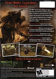 Box back cover for Shellshock - Nam '67 on the Microsoft Xbox.