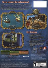 Box back cover for Sid Meier's Pirates! on the Microsoft Xbox.