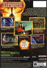 Box back cover for Spawn Armageddon on the Microsoft Xbox.