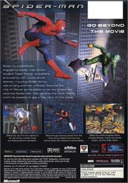 Box back cover for Spider-man on the Microsoft Xbox.