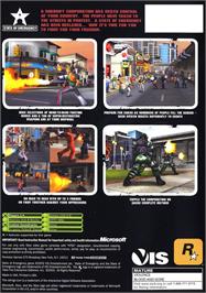 Box back cover for State Of Emergency on the Microsoft Xbox.