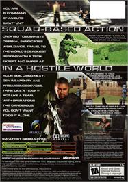 Box back cover for Swat - Global Strike Team on the Microsoft Xbox.