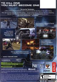 Box back cover for Terminator 3 - The Redemption on the Microsoft Xbox.